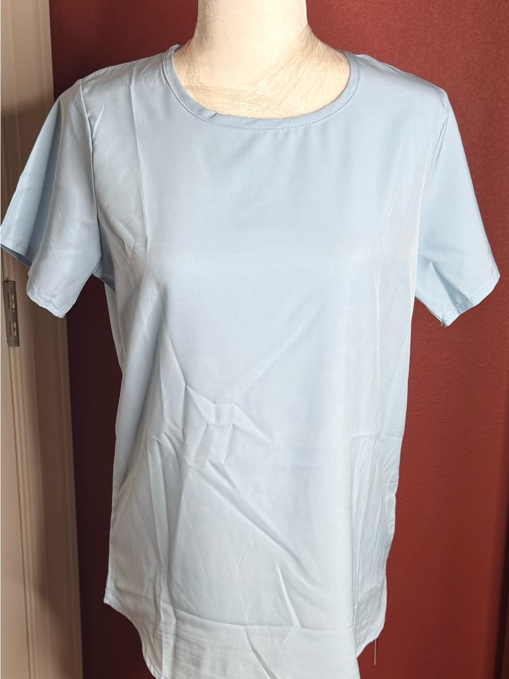 Women's Light Blue Short Sleeve Crewneck Tee